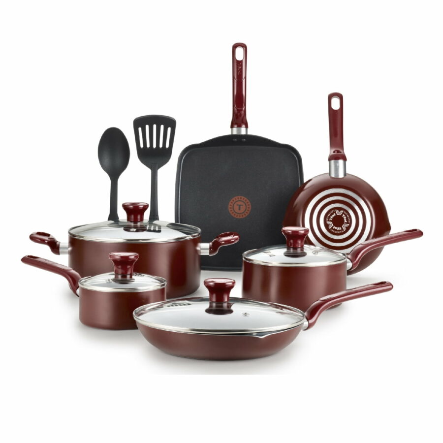 T-fal Easy Care 12-Piece Non-Stick Cookware Set, Pots and Pans