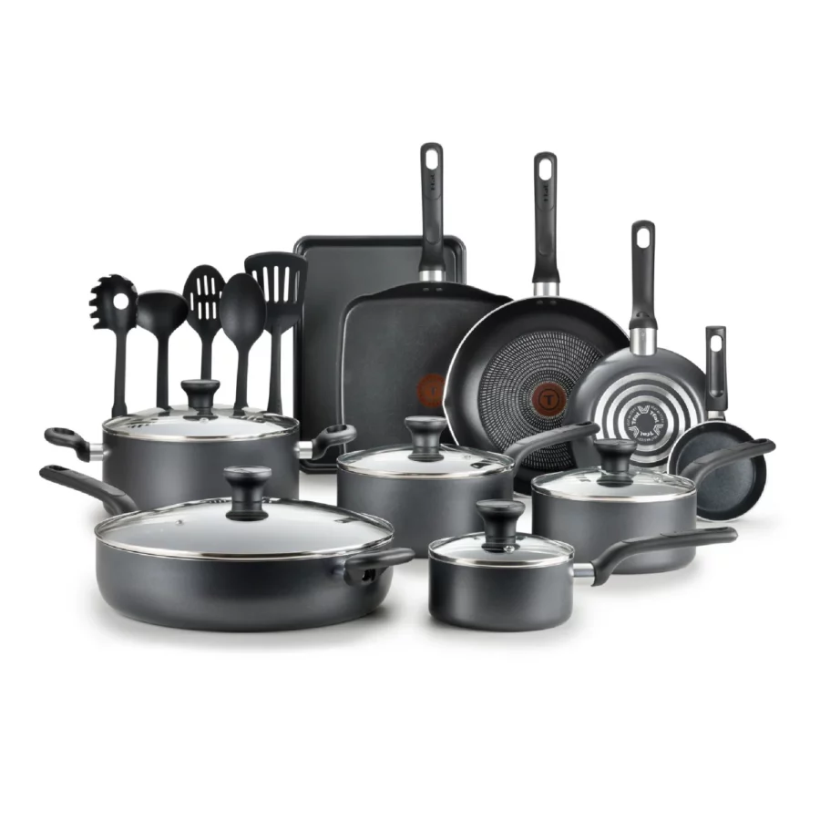 T-fal Easy Care, 20 Piece Non-Stick Pots and Pans Cookware Set